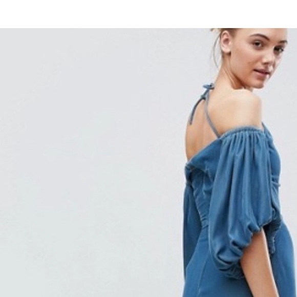 ASOS blue velvet dress - Picture 6 of 6